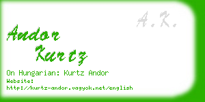 andor kurtz business card